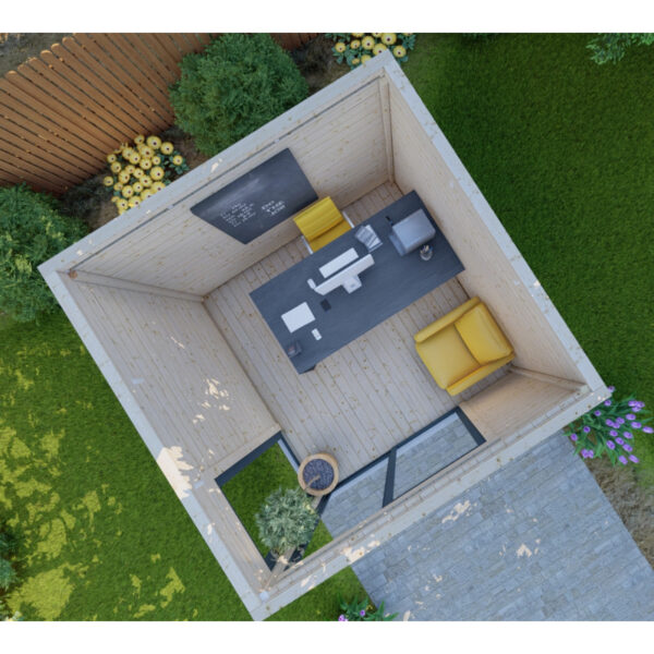 Bureau de jardin en bois massif 8,88m² - madriers 40mm Gardy Shelter – Image 3