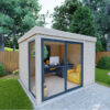 Bureau de jardin en bois massif 8,88m² - madriers 40mm traités teintés marron – Image 6