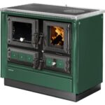 Cuisinière à bois JUSTUS Rustico 90 2.0 vert, 7 kW